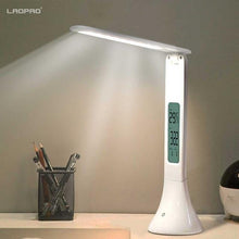 Load image into Gallery viewer, LED Desk Lamp Foldable Dimmable Touch Table Lamp with Calendar Temperature Alarm Clock table Light night lights